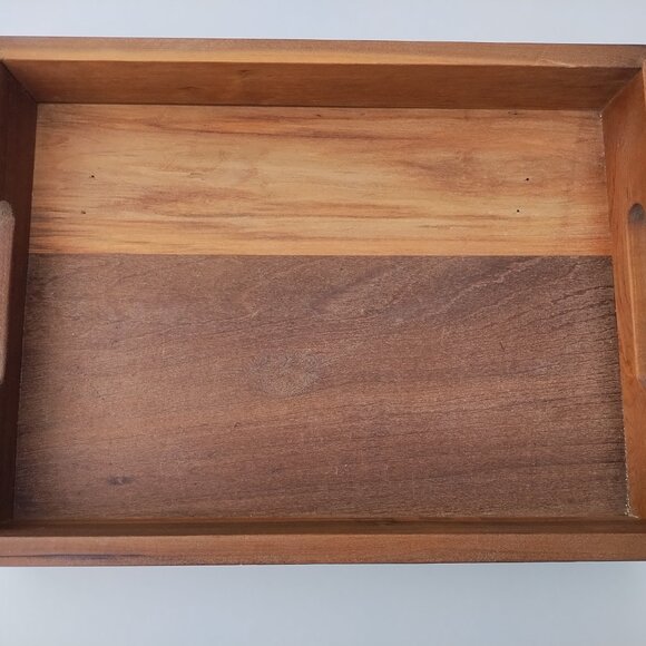 Handmade Wooden Serving Tray with Handles – Rustic 18” x 13.5” - Picture 2 of 4